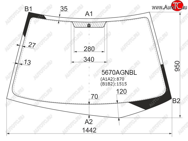 6 249 р. Стекло лобовое Mitsubishi Lancer 02-10  Lancer Evolution 01-08 FUYAO 5670AGNBL  с доставкой в г. Воронеж