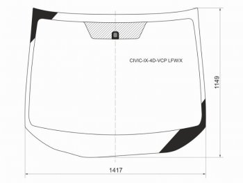 7 649 р. Стекло лобовое (4D SED) Honda Civic 11-17 XYG CIVIC-IX-4D-VCP LFW/X  с доставкой в г. Воронеж. Увеличить фотографию 1