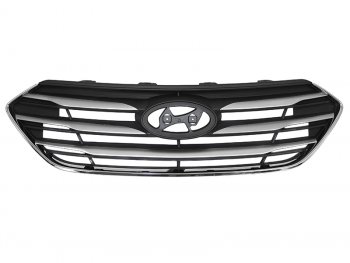 Решетка радиатора SAT Hyundai Santa Fe DM рестайлинг (2015-2019) (хром)