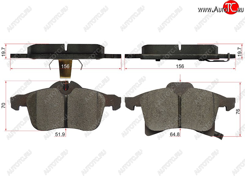 1 369 р. Колодки тормозные перед FR-FL SAT Opel Astra H универсал (2004-2007)  с доставкой в г. Воронеж