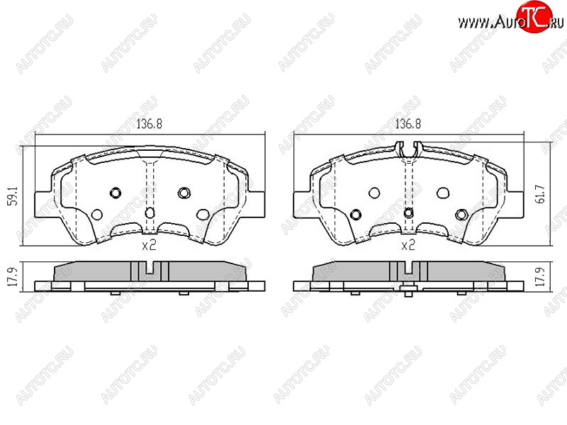 1 239 р. Колодки тормозные задние RH-LH SAT  Ford Tourneo Custom - Transit Custom  с доставкой в г. Воронеж