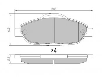 1 299 р. Колодки тормозные перед FL-FR SAT  Peugeot 3008 ( 2) - 5008  T87  с доставкой в г. Воронеж. Увеличить фотографию 1