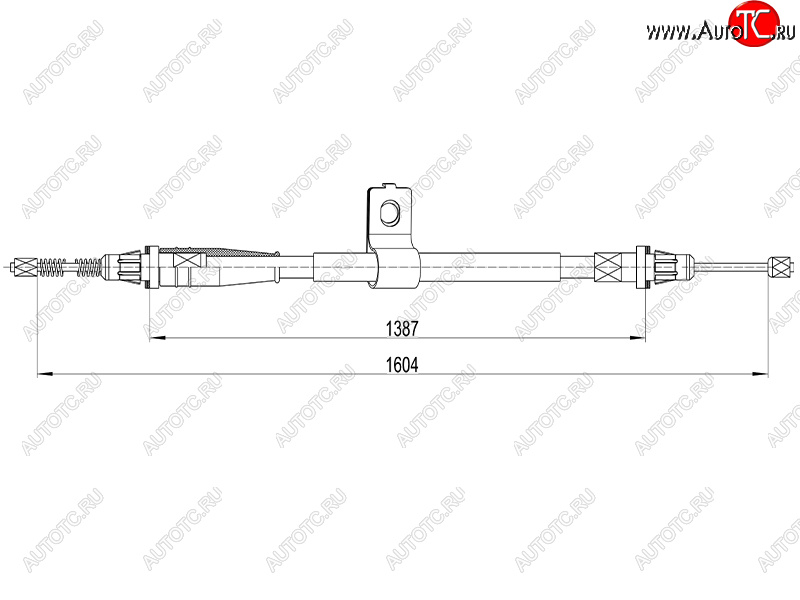 2 349 р. Трос стояночного тормоза RH SAT  Nissan Micra  K12 (2002-2010) 5 дв. дорестайлинг, 5 дв. 2-ой рестайлинг  с доставкой в г. Воронеж