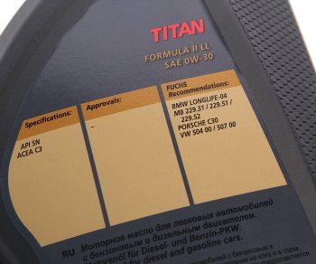 6 349 р. Масло моторное TITAN Formula II LL 0W30 синт.4л FUCHS FUCHS 0059971003  с доставкой в г. Воронеж. Увеличить фотографию 2