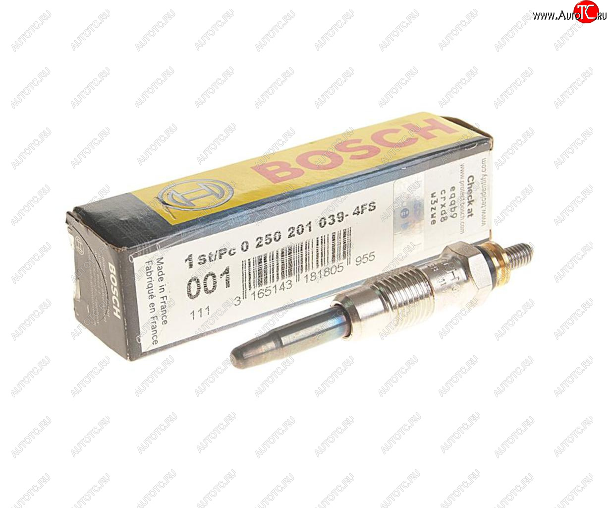 1 039 р. Свеча накаливания BOSCH BOSCH 0250201039  с доставкой в г. Воронеж