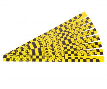 579 р. Наклейка-знак виниловая Taxi 6.6х100см желто-черная комплект (8шт.) AUTOSTICKERS AUTOSTICKERS 02873027180  с доставкой в г. Воронеж. Увеличить фотографию 1