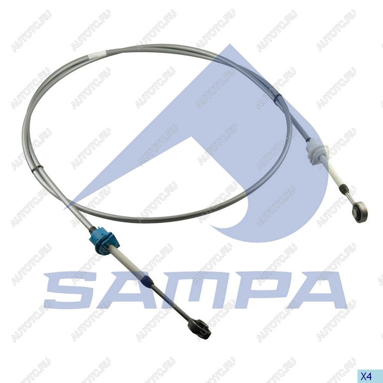 4 749 р. Трос КПП VOLVO FM,FMX L=2890мм серый SAMPA SAMPA 033.461  с доставкой в г. Воронеж