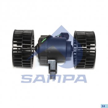 4 399 р. Мотор отопителя SCANIA 4 series (95-) в сборе с крыльчаткой SAMPA SAMPA 042.206  с доставкой в г. Воронеж. Увеличить фотографию 1