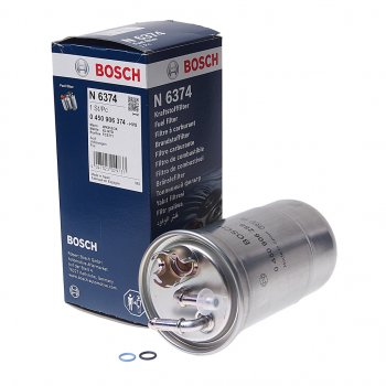 1 889 р. Фильтр топливный VW AUDI A4 (00-08) SKODA (1.9/2.0 TDI) FIAT Punto (94-99) (1.7 TD) BOSCH BOSCH 0450906374 BOSCH 0450906374  с доставкой в г. Воронеж. Увеличить фотографию 1