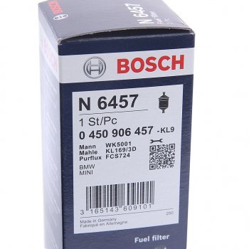 2 299 р. Фильтр топливный BMW 1 (E82,88),3 (E46),5 (E60),X3 (E83) BOSCH BOSCH 0450906457  с доставкой в г. Воронеж. Увеличить фотографию 3