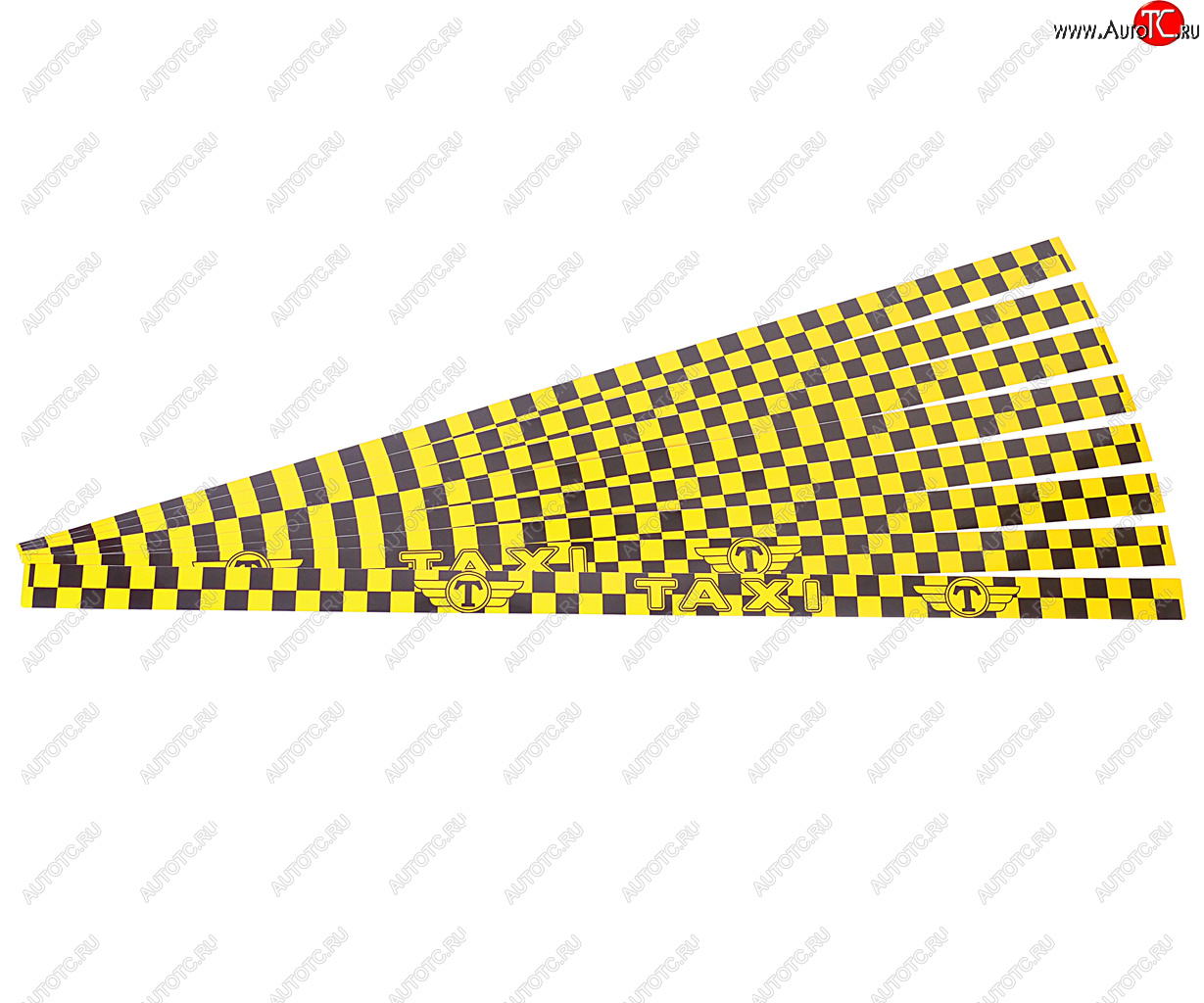 479 р. Наклейка-знак виниловая Taxi 4х100см желто-черная комплект (8шт.) AUTOSTICKERS AUTOSTICKERS 04557040462  с доставкой в г. Воронеж