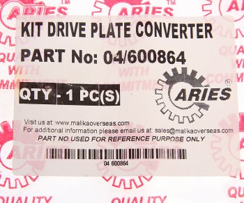 3 379 р. Диск JCB 3CX,4CX гидротрансформатора соединительный (без крепежа) ARIES ARIES 04600864  с доставкой в г. Воронеж. Увеличить фотографию 2