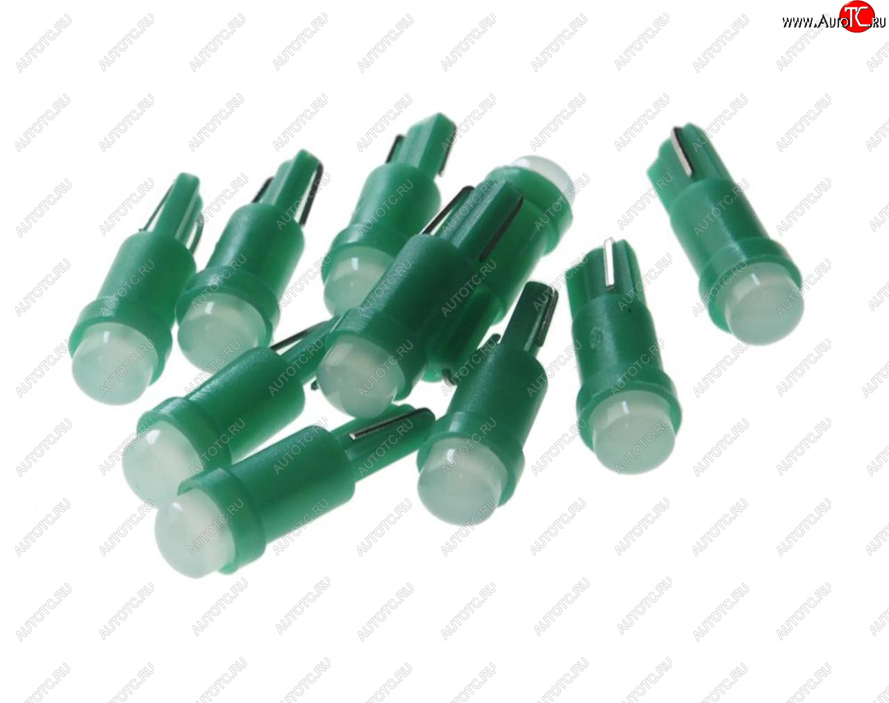9 р. Лампа светодиодная 12V T5 W2x4.6d COB Green MEGA ELECTRIC MEGA ELECTRIC 05012g  с доставкой в г. Воронеж