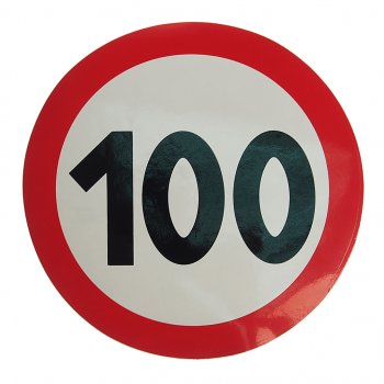 58 р. Наклейка-знак виниловая Ограничение скорости 100кмч круг, наружная d=16см AUTOSTICKERS AUTOSTICKERS 05021  с доставкой в г. Воронеж. Увеличить фотографию 1