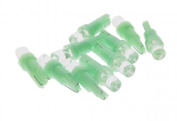 7 р. Лампа светодиодная 12V T5 W2x4.6d с патроном B8.5d 1 LED CONE Green MEGA ELECTRIC MEGA ELECTRIC 050212g  с доставкой в г. Воронеж. Увеличить фотографию 1
