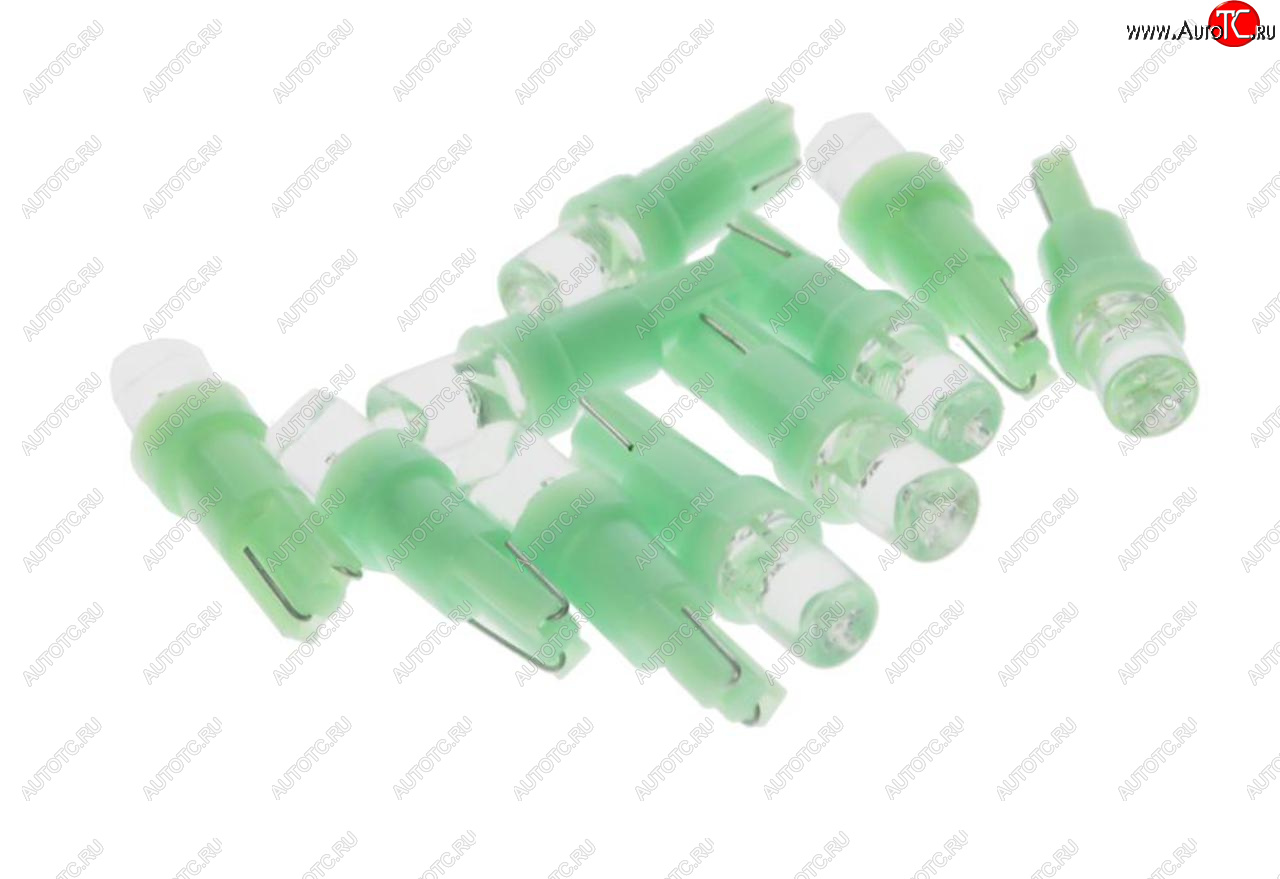 7 р. Лампа светодиодная 12V T5 W2x4.6d с патроном B8.5d 1 LED CONE Green MEGA ELECTRIC MEGA ELECTRIC 050212g  с доставкой в г. Воронеж