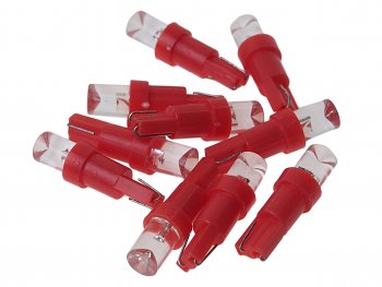 11 р. Лампа светодиодная 12V T5 W2x4.6d с патроном B8.5d 1 LED CONE Red MEGA ELECTRIC MEGA ELECTRIC 050212r  с доставкой в г. Воронеж. Увеличить фотографию 1