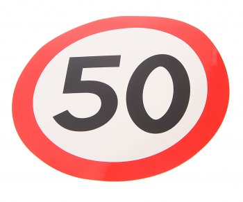58 р. Наклейка-знак виниловая Ограничение скорости 50кмч круг, наружная d=16см AUTOSTICKERS AUTOSTICKERS 05024  с доставкой в г. Воронеж. Увеличить фотографию 1
