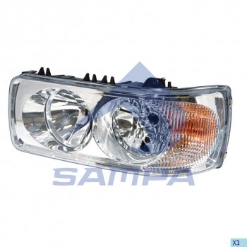 6 649 р. Фара DAF CF,XF65,75,85,95,105 левая SAMPA SAMPA 051.088  с доставкой в г. Воронеж. Увеличить фотографию 1