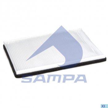 589 р. Фильтр воздушный салона DAF 95,95XF (312х225х25мм) SAMPA SAMPA 051.173-01  с доставкой в г. Воронеж. Увеличить фотографию 1