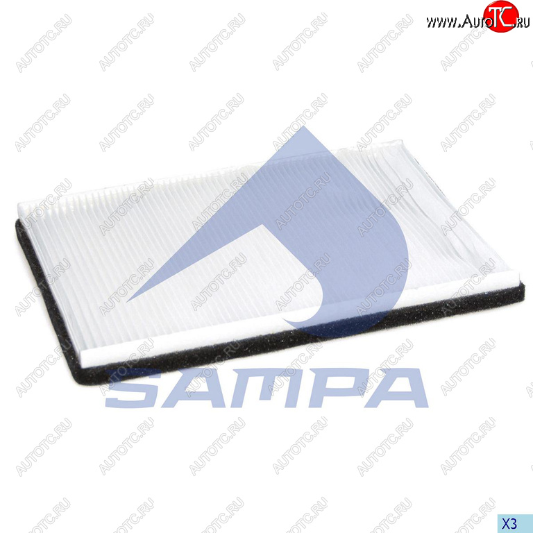 589 р. Фильтр воздушный салона DAF 95,95XF (312х225х25мм) SAMPA SAMPA 051.173-01  с доставкой в г. Воронеж