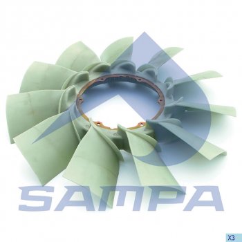 5 999 р. Крыльчатка DAF вентилятора SAMPA SAMPA 051.232-01  с доставкой в г. Воронеж. Увеличить фотографию 1