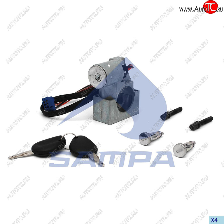 9 999 р. Замок зажигания DAF комплект с личинками дверей SAMPA SAMPA 051.444  с доставкой в г. Воронеж