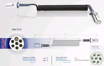 3 699 р. Кабель электрический прицепа S-type 6+1-полюсный L=4500мм металлические штекеры ALSA ALSA 05rf0102s45  с доставкой в г. Воронеж. Увеличить фотографию 2