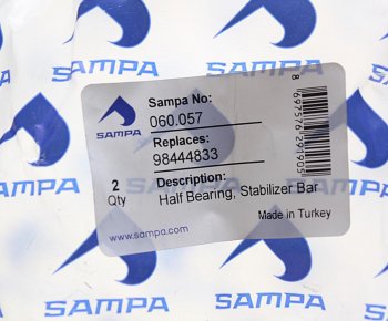 429 р. Втулка стабилизатора IVECO EuroTech,EuroCargo,Tector переднего (половинка) (63x95x7080мм) SAMPA SAMPA 060.057  с доставкой в г. Воронеж. Увеличить фотографию 3