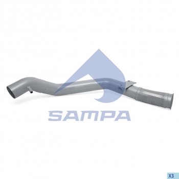 10 649 р. Труба приемная глушителя IVECO Stralis с гофрой SAMPA SAMPA 060.409  с доставкой в г. Воронеж. Увеличить фотографию 1