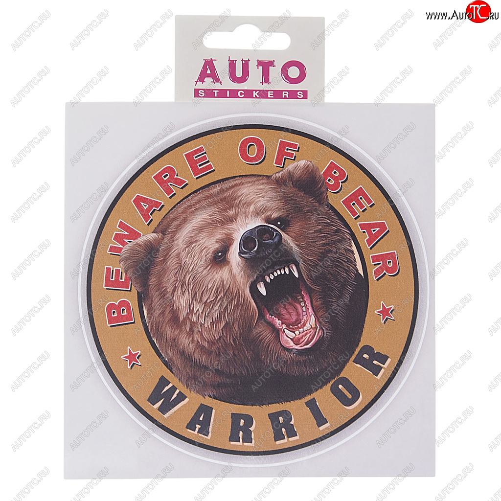 45 р. Наклейка виниловая вырезанная Медведь WARRIOR 12х12см полноцветная AUTOSTICKERS AUTOSTICKERS 060996  с доставкой в г. Воронеж
