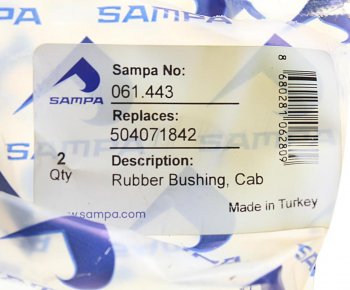 254 р. Втулка IVECO Trakker подвески кабины SAMPA SAMPA 061.443  с доставкой в г. Воронеж. Увеличить фотографию 3