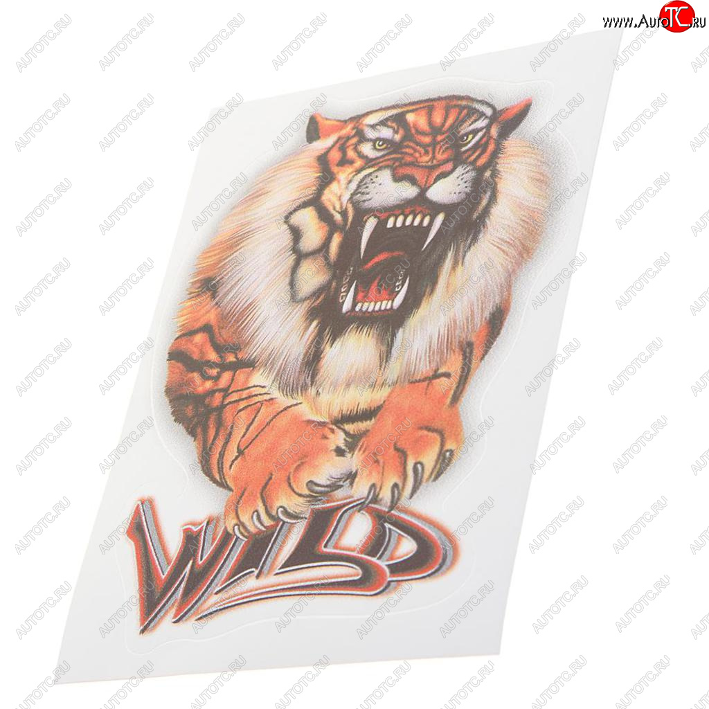 65 р. Наклейка виниловая Тигр (Wild) 16х12см полноцветная AUTOSTICKERS AUTOSTICKERS 063829  с доставкой в г. Воронеж