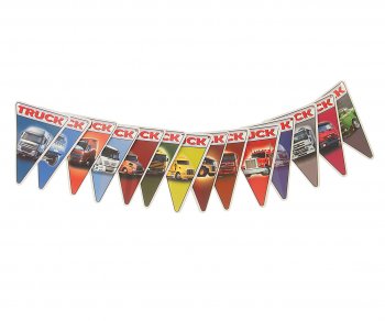 Флажки на гирлянде Флаги стран и машинки 10х7.2см комплект 14шт. AUTOSTICKERS 06969хбл
