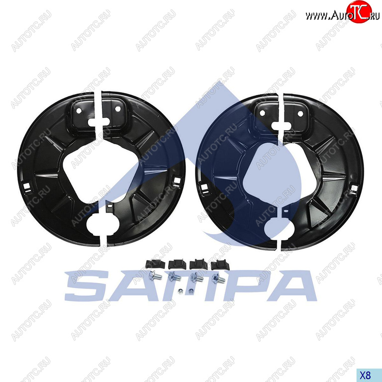 3 299 р. Щиток BPW барабана тормозного пылезащитный (комплект на ось, SN4220) SAMPA SAMPA 070.641sd  с доставкой в г. Воронеж