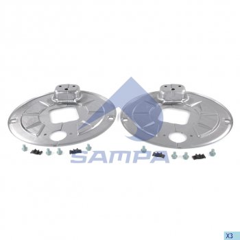 Щит BPW тормоза грязезащитный (SN4218 квадратная балка) комплект на ось SAMPA SAMPA 070.677