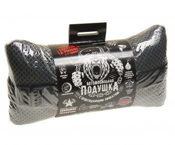 599 р. Подушка на подголовник бабочка жаккард (innoflex) 32х17см черно-серая STP STP 07593-00-00  с доставкой в г. Воронеж. Увеличить фотографию 1