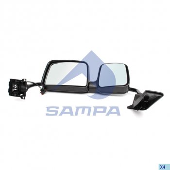 12 699 р. Зеркало боковое RENAULT Premium левое двойное черное (с подогревом) в сборе SAMPA SAMPA 078.442  с доставкой в г. Воронеж. Увеличить фотографию 1