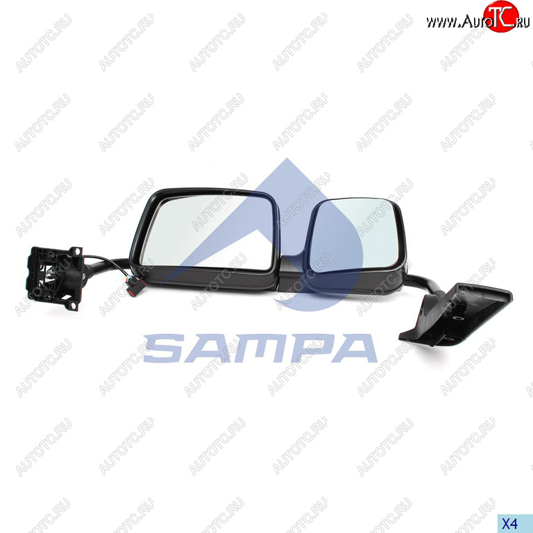 12 699 р. Зеркало боковое RENAULT Premium левое двойное черное (с подогревом) в сборе SAMPA SAMPA 078.442  с доставкой в г. Воронеж