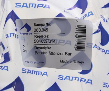 246 р. Втулка стабилизатора RENAULT Midlum заднего (38x64.581x76.5мм) SAMPA SAMPA 080.045  с доставкой в г. Воронеж. Увеличить фотографию 3