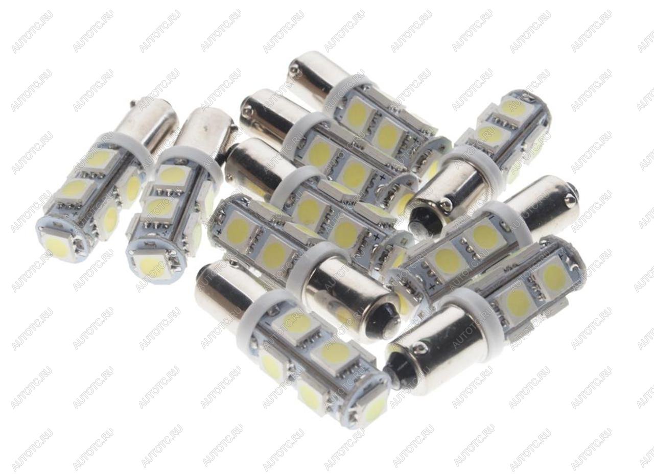 26 р. Лампа светодиодная 12V T4W BA9s 6000K 9 SMD 5050 White MEGA ELECTRIC MEGA ELECTRIC 090131w  с доставкой в г. Воронеж