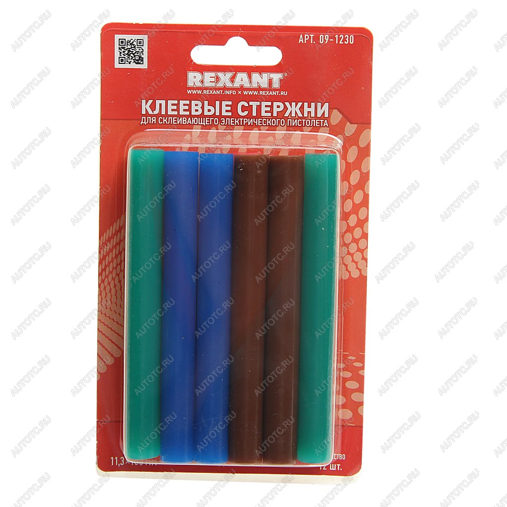 248 р. Стержень клеевой 11.3х100мм цветной 12шт. в блистере REXANT REXANT 09-1230  с доставкой в г. Воронеж
