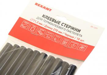 479 р. Стержень клеевой 11.3х270мм черный 10шт. REXANT REXANT 09-1271  с доставкой в г. Воронеж. Увеличить фотографию 2