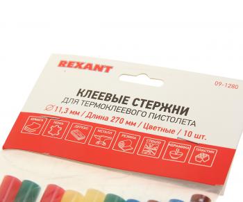 469 р. Стержень клеевой 11.3х270мм цветной 10шт. REXANT REXANT 09-1280  с доставкой в г. Воронеж. Увеличить фотографию 2