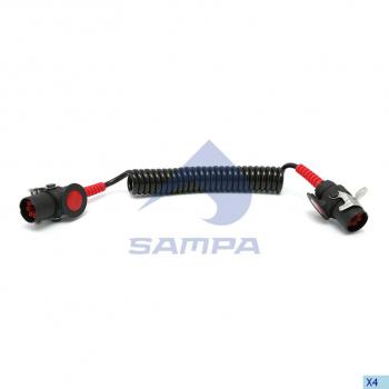 5 199 р. Кабель электрический АБС DAF прицепа 7-полюсный L=4500мм SAMPA SAMPA 095.167  с доставкой в г. Воронеж. Увеличить фотографию 1