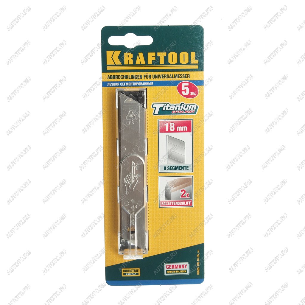 379 р. Лезвие для ножа сегментированное 18мм 5шт. Solingen KRAFTOOL KRAFTOOL 09605-tin-18-s5_z01z02  с доставкой в г. Воронеж