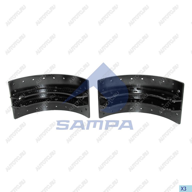 5 399 р. Колодки тормозные VOLVO FM,FM13 (ширина накладки 175мм,WVA19090) (2шт.) SAMPA SAMPA 030.647  с доставкой в г. Воронеж