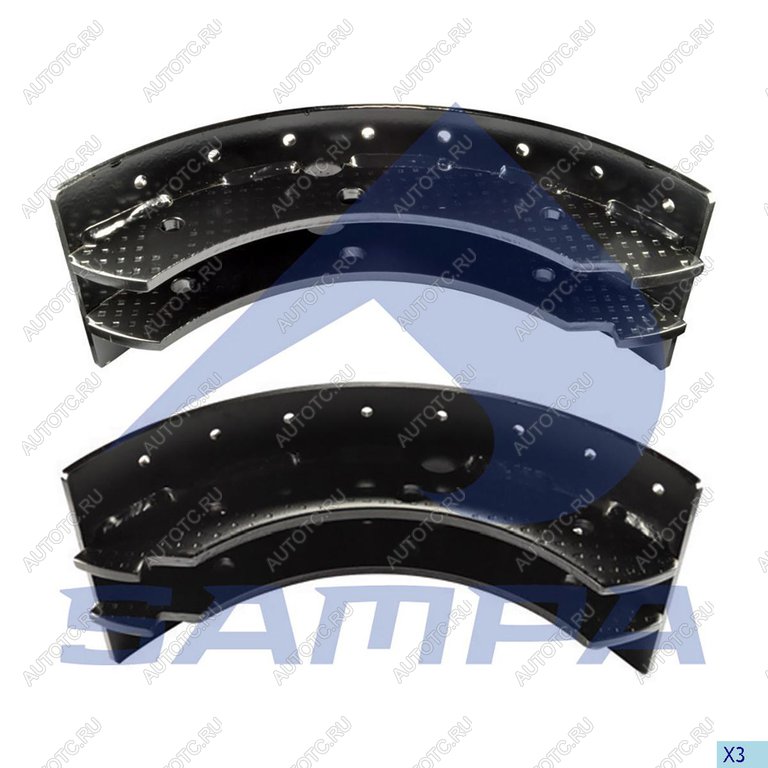 4 189 р. Колодки тормозные VOLVO без накладок комплект (2шт.) SAMPA SAMPA 030.650  с доставкой в г. Воронеж