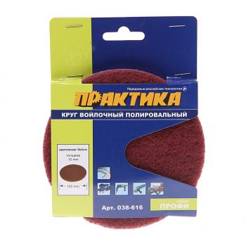 184 р. Круг полировочный 125мм войлок на липучке ПРАКТИКА ПРАКТИКА 038-616  с доставкой в г. Воронеж. Увеличить фотографию 1