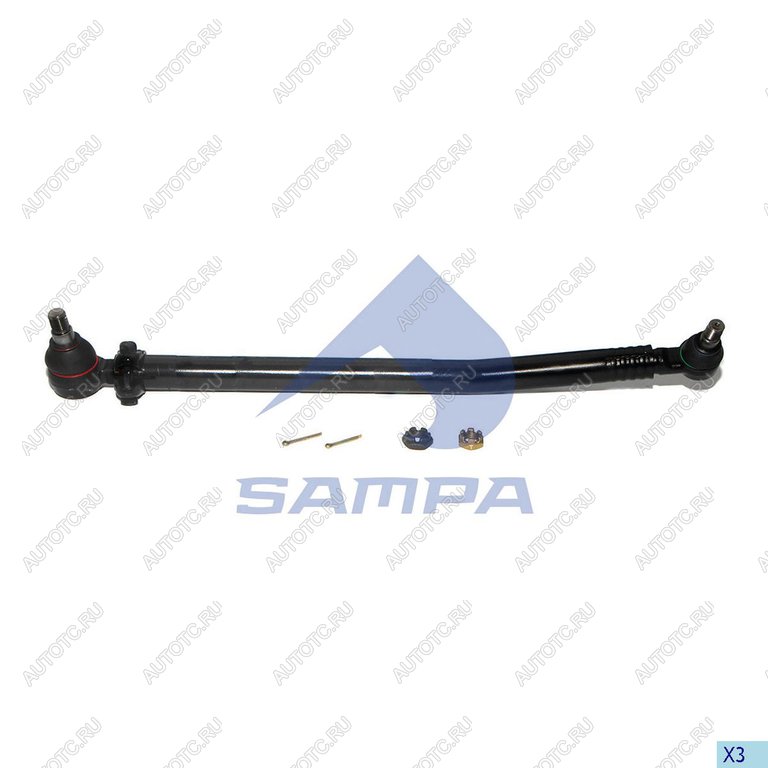4 299 р. Тяга рулевая MERCEDES продольная (L=727675, d=40мм) SAMPA SAMPA 097.057-01  с доставкой в г. Воронеж